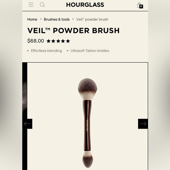 Hourglass Other - Hourglass Dual-Ended Veil Powder Brush new in sealed packaging